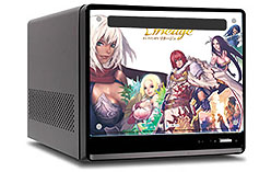 画像集#001のサムネイル/Shuttle,前面パネルにイラストを施した「リネージュ」推奨キューブPC