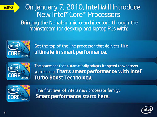 画像ギャラリー No.002のサムネイル画像 / Intel,新しいCoreプロセッサを北米時間2010年1月7日に発表と予告