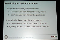 ���������꡼ No.004�Υ���ͥ������ / ��GDC 2010�ϡ�Eyefinity��CrossFireX�������ˡ��ס�AMD��ξ���Ѽ�����Υݥ���Ȥ���⤷�����ݡ��Ȥ�ƤӤ���