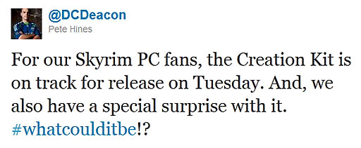 画像ギャラリー No.001のサムネイル画像 / 「The Elder Scrolls V: Skyrim」向け公式MODツール「Creation Kit」はアメリカ時間の2012年2月7日リリース。スペシャルサプライズも準備中
