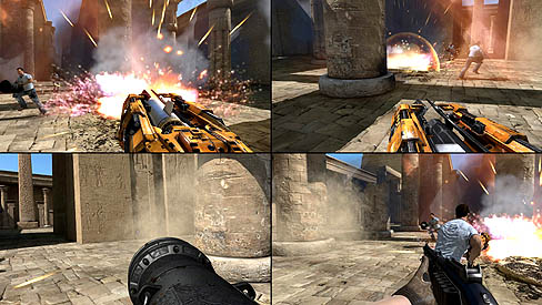 画像ギャラリー No.001のサムネイル画像 / 「Serious Sam 3」は,PC版でもスプリットスクリーンをサポート。おい,俺の画面をチラ見するなって