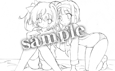 画像ギャラリー No.008のサムネイル画像 / 色はないけど肌色が多いことは分かる。「快盗天使ツインエンジェル〜時とセカイの迷宮〜」,店舗別購入特典イラストのラフ画が公開に