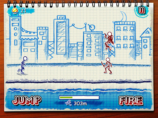 画像ギャラリー No.006のサムネイル画像 / 棒人間のスケッチマンがひた走る。横スクロール型のアクション「Sketchman」を紹介する「(ほぼ)日刊スマホゲーム通信」第34回