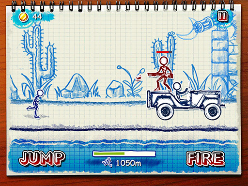 画像ギャラリー No.009のサムネイル画像 / 棒人間のスケッチマンがひた走る。横スクロール型のアクション「Sketchman」を紹介する「(ほぼ)日刊スマホゲーム通信」第34回