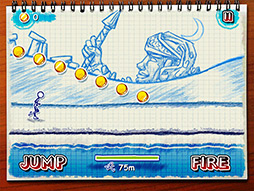 画像ギャラリー No.010のサムネイル画像 / 棒人間のスケッチマンがひた走る。横スクロール型のアクション「Sketchman」を紹介する「(ほぼ)日刊スマホゲーム通信」第34回