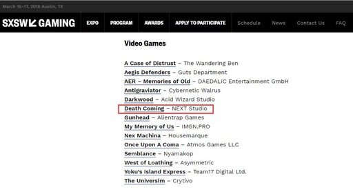 Death ComingפSXSWGamer's Voice Awards˥Υߥ͡ȡμ»ܤ