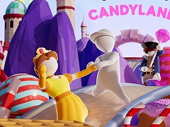スマホ版「ヒューマン フォール フラット」お菓子に囲まれた新ステージ「キャンディランド」の配信を開始。キャンディキャッスルが登場