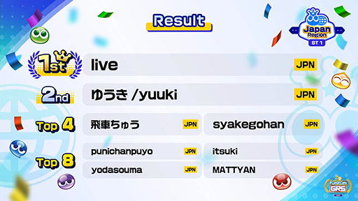 画像ギャラリー No.002のサムネイル画像 / 「Puyo Puyo Global Ranking Series 2025 SEGA Official Tournament 1」,Japan Regionの優勝者はlive選手に決定