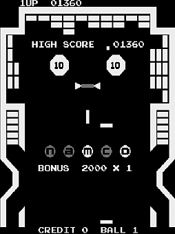 画像ギャラリー No.003のサムネイル画像 / ピンボール要素のあるブロック崩しゲーム「ジービー」,アーケードアーカイブスで10月2日配信開始。1978年発売のナムコ初の自社開発タイトル