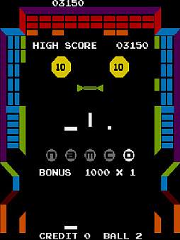 画像ギャラリー No.004のサムネイル画像 / ピンボール要素のあるブロック崩しゲーム「ジービー」,アーケードアーカイブスで10月2日配信開始。1978年発売のナムコ初の自社開発タイトル