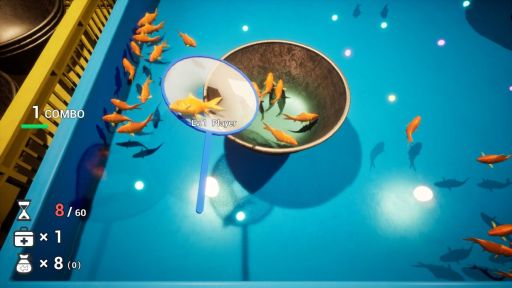 画像ギャラリー No.005のサムネイル画像 / ポイと金魚に分かれて水槽でぶつかり合う非対称マルチプレイアクション「金魚すくいバトル」,Steamで配信開始。価格は無料