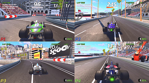 画像ギャラリー No.006のサムネイル画像 / どこでも誰とでも白熱レースに挑戦。「4PGP FOUR-PLAYER GRAND PRIX」,2026年2月5日発売。Switch2版はおすそわけ通信に対応