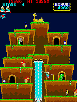 画像ギャラリー No.005のサムネイル画像 / アケアカ版「ロックンロープ」配信開始。ロープを使い最適なルートを見つけながら頂上を目指せ。1983年にKONAMIから発売されたACTゲーム