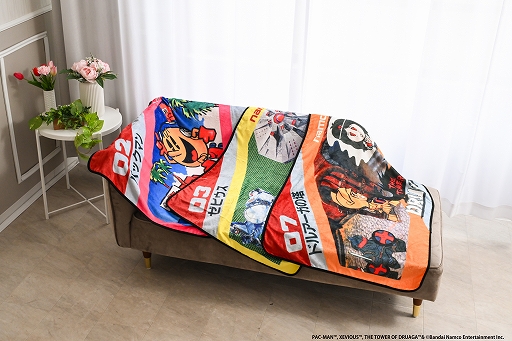 画像ギャラリー No.001のサムネイル画像 / ナムコット「パックマン」「ゼビウス」「ドルアーガの塔」のファミコンソフト外箱デザインのブランケットが登場。2026年2月16日発売