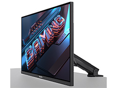 モニターアーム標準装備の31.5インチ4Kゲーマー向けディスプレイがGIGABYTEから